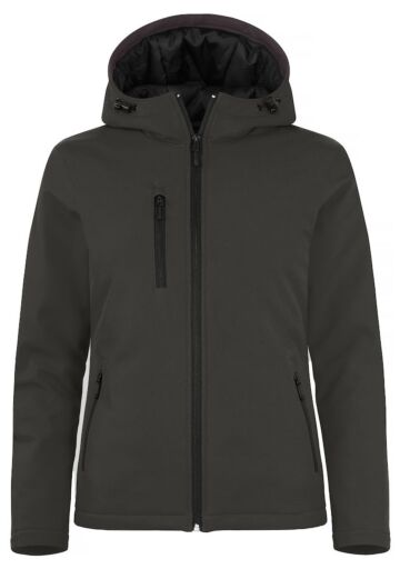 Clique Padded Hoody Softshell Dames Donkergrijs