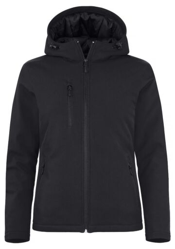 Clique Padded Hoody Softshell Dames Zwart