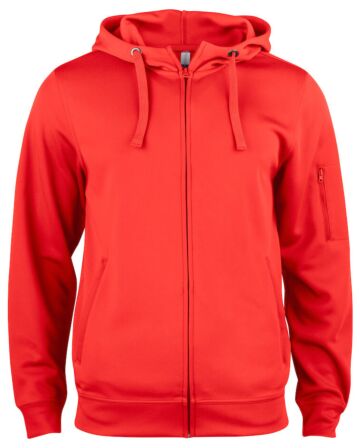 Clique Basic Active Hoody Full Zip Heren Rood
