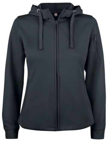 Clique Basic Active Hoody Full Zip Dames Zwart