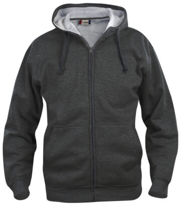 Clique Basic hoody full zip Antraciet Melange