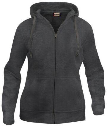 Clique Basic hoody full zip ds Antraciet Melange