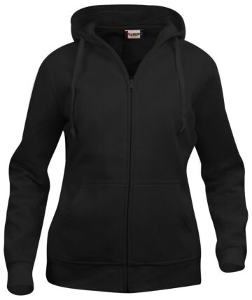 Clique Basic hoody full zip ds Zwart