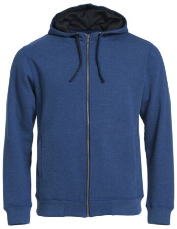 Clique Classic Hoody FZ Blauw Melange