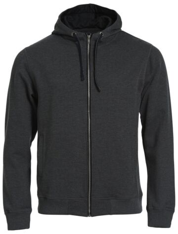 Clique Classic Hoody FZ Antraciet Melange