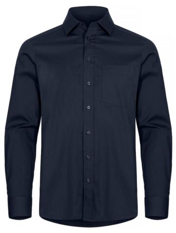 Clique Stretch Heren Overhemd Lm Donker Marineblauw