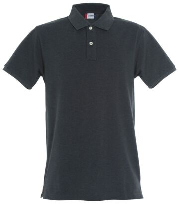 Clique Stretch Premium Polo Heren Antraciet Melange