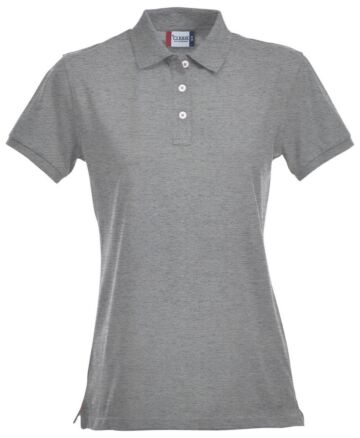 Clique Premium Dames Polo Grijs Melange