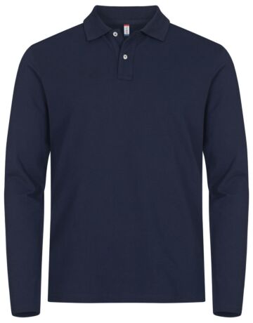 Clique Stretch Premium Polo L/S Heren Dark Navy