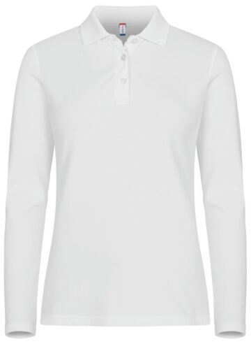 Clique Stretch Premium Polo L/S Women Dames Wit