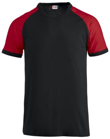 Clique Raglan-T Zwart/Rood