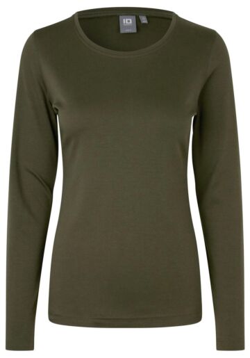 Pro Wear by Id 0509 Interlock T-shirt lange mouw dames Olijf