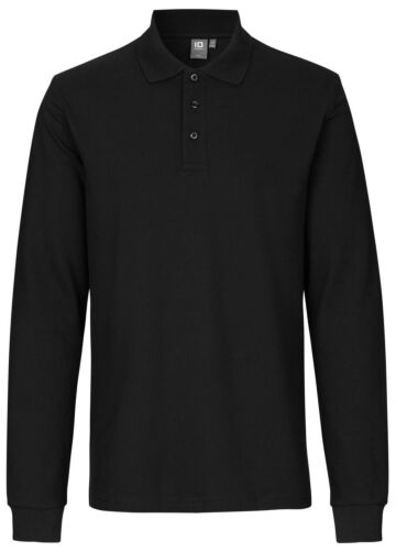 Pro Wear by Id 0544 Poloshirt met lange mouw stretch Zwart