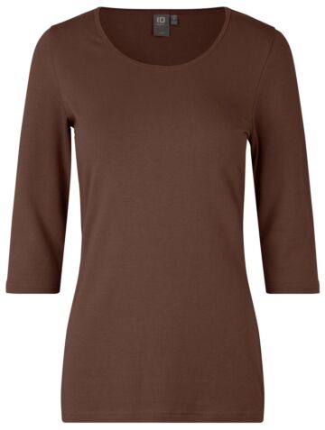 Pro Wear by Id 0597 Stretch T-shirt ¾ mouw dames Mocca