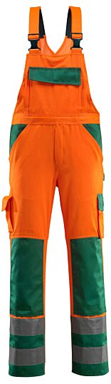 Mascot 07169-860 Amerikaanse overall met kniezakken Hi-Vis Oranje/Groen