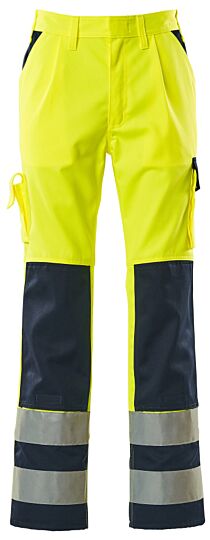 Mascot 07179-470 Broek met kniezakken Hi-Vis Geel/Marine