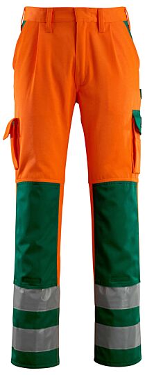 Mascot 07179-860 Broek met kniezakken Hi-Vis Oranje/Groen