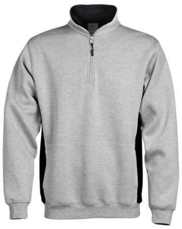 Fristads Acode sweatshirt met korte ritssluiting 1705 DF Lichtgrijs