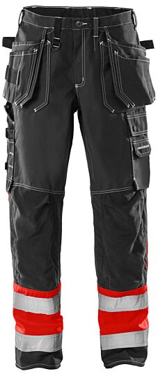 Fristads High vis werkbroek klasse 1 247 FAS Hi-Vis rood/zwart