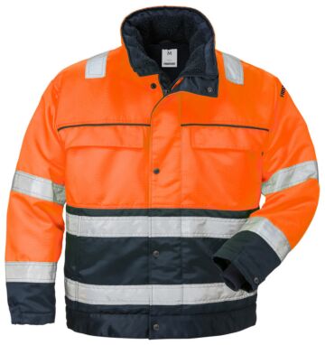 Fristads High vis winterjack klasse 3 444 PP Hi-Vis oranje/marineblauw