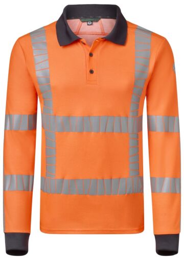 HAVEP 10083 Polo Lange mouwen RWS+ Fluo Oranje/Charcoal