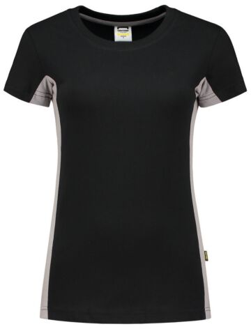 Tricorp 102003 T-Shirt Bicolor Dames Zwart/Grijs