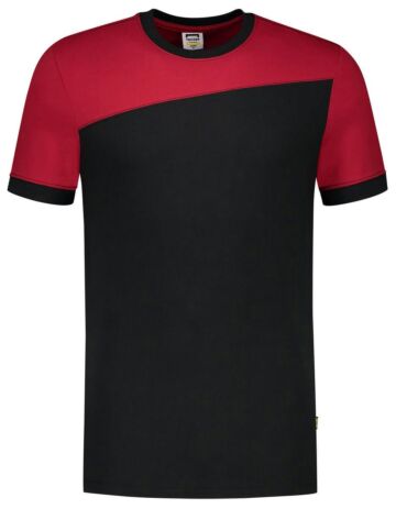 Tricorp 102006 T-shirt Bicolor Naden Zwart/Rood