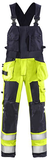 Fristads Flamestat high vis Amerikaanse overall klasse 2 1075 ATHS Hi-Vis geel/marineblauw