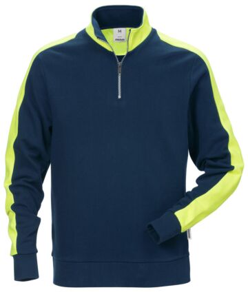 Fristads Sweatshirt met korte rits 7449 RTS Donker marineblauw