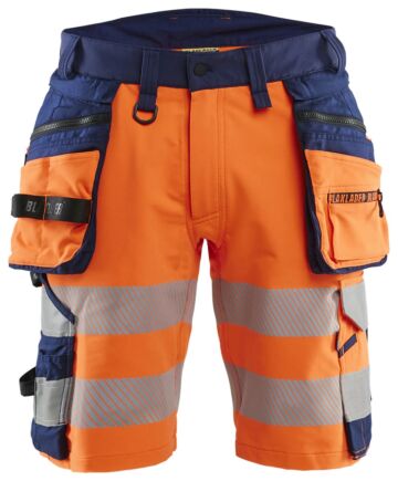 Blåkläder 1120-1648 High Vis Short 4-weg stretch met gereedschapzakken High Vis Oranje/Marineblauw