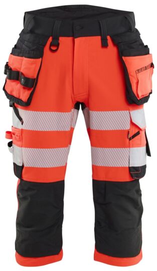 Blåkläder 1123-1648 High Vis piraatbroek 4-weg stretch met gereedschapzakken High Vis Rood/Zwart