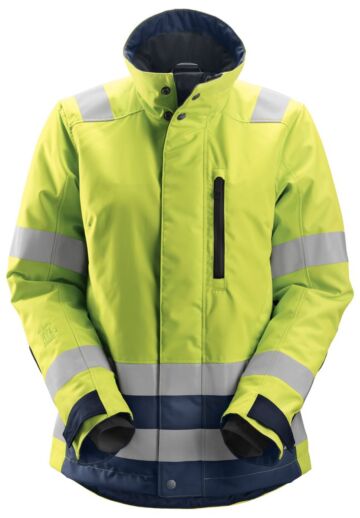 Snickers 1137 AllroundWork Dames High-Vis 37.5® Isolerend Jack Klasse 2/3 High-Vis Geel/Marineblauw