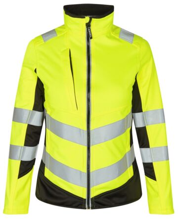 F. Engel 1156 Safety Ladies Softshell Jacket Yellow/Black