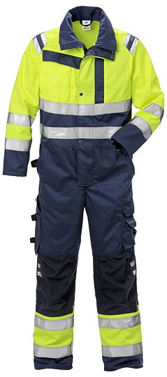 Fristads High vis overall klasse 3 8026 PLU Hi-Vis geel/marineblauw