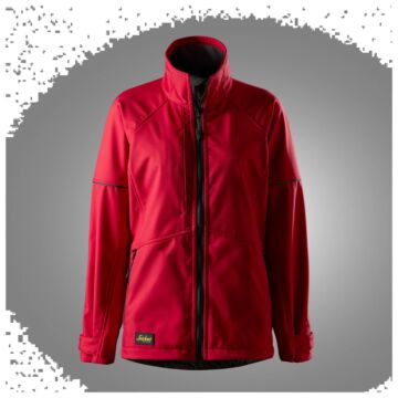 Snickers 1257 Softshell Dameswerkjas Chilirood/Zwart