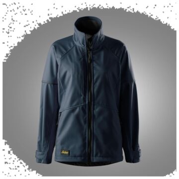 Snickers 1257 Softshell Dameswerkjas Marineblauw/Zwart