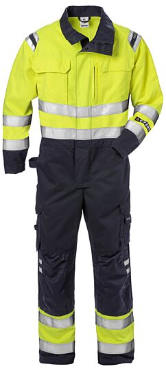 Fristads Flamestat high vis overall klasse 3 8175 ATHS Hi-Vis geel/marineblauw