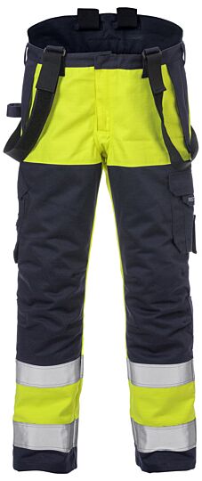 Fristads Flame high vis winterbroek klasse 2 2588 FLAM Hi-Vis geel/marineblauw