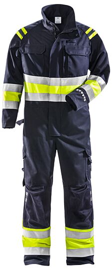 Fristads Flamestat high vis overall klasse 1 8174 ATHS Hi-Vis geel/marineblauw