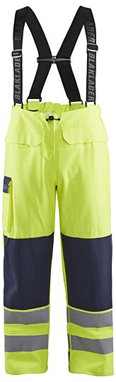 Blåkläder 1313-2022 High Vis Regenbroek vlamvertragend Level 2 High Vis Geel/Marineblauw