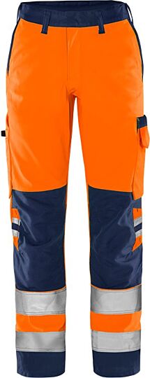 Fristads High vis Green broek dames klasse 2 2642 GPLU Hi-Vis Oranje/Marineblauw