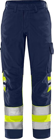 Fristads High vis Green broek dames klasse 1 2652 GPLU Hi-Vis Geel/Marineblauw