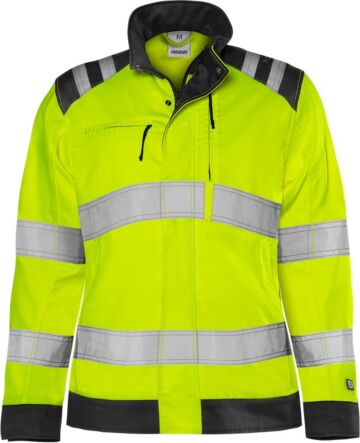 Fristads High vis Green jack dames klasse 3 4068 GPLU Hi-Vis Geel/Zwart