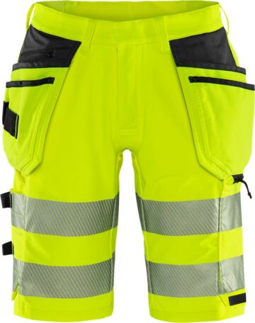 Fristads High vis Green stretch korte broek klasse 2 2646 GSTP Hi-Vis Geel/Zwart