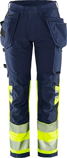 Fristads High Vis Green werkbroek dames stretch klasse 1 2663 GSTP Hi-Vis Geel/Marineblauw
