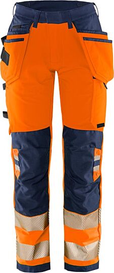 Fristads High Vis Green werkbroek dames stretch klasse 2 2664 GSTP Hi-Vis Oranje/Marineblauw