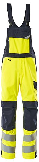 Mascot 13869-216 Amerikaanse overall met kniezakken Hi-Vis Geel/Donkermarine