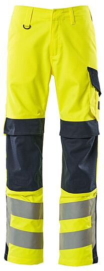 Mascot 13879-216 Broek met kniezakken Hi-Vis Geel/Donkermarine