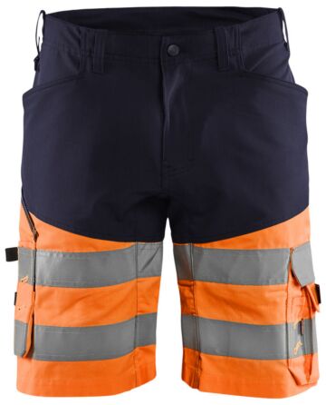 Blåkläder 1541-1811 High Vis Short met stretch Marineblauw/Oranje