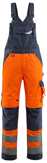Mascot 15569-860 Amerikaanse overall met kniezakken Hi-Vis Oranje/Donkermarine